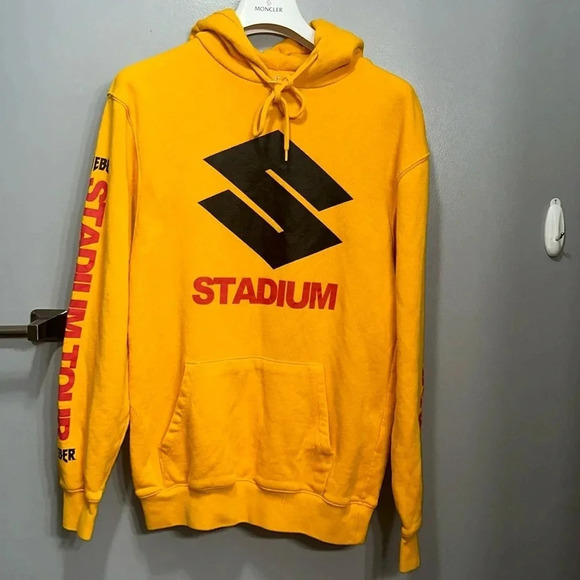 2017 Justin Bieber Official Merch Concert/Tour Stadium Tour Yellow Hoodie XS - Picture 1 of 16
